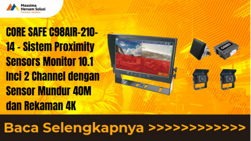 CORE SAFE C98AIR-120-14 – Sistem AI Monitor 9 Inci 4CH dengan Sensor Mundur 40M
